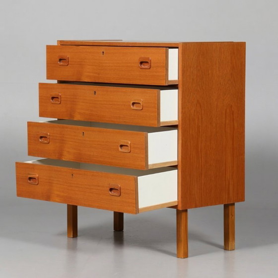 Image 1 of Commode vintage scandinave en teck à 4 tiroirs, Danemark années 70