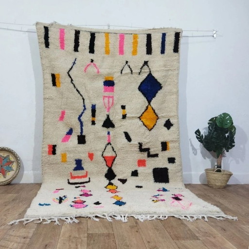 Veelkleurig Azilal-tapijt – Getufte Berberpatronen / Veelkleurig Azilal-tapijt (260×150 cm)