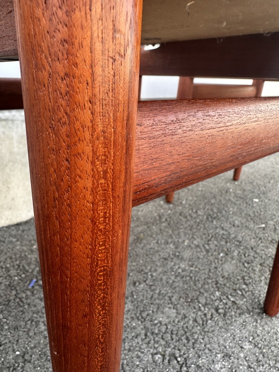 Image 1 of Set van 4 Scandinavische teakhouten stoelen van Hans Olsen voor Frem Røjle – Denemarken, jaren 60