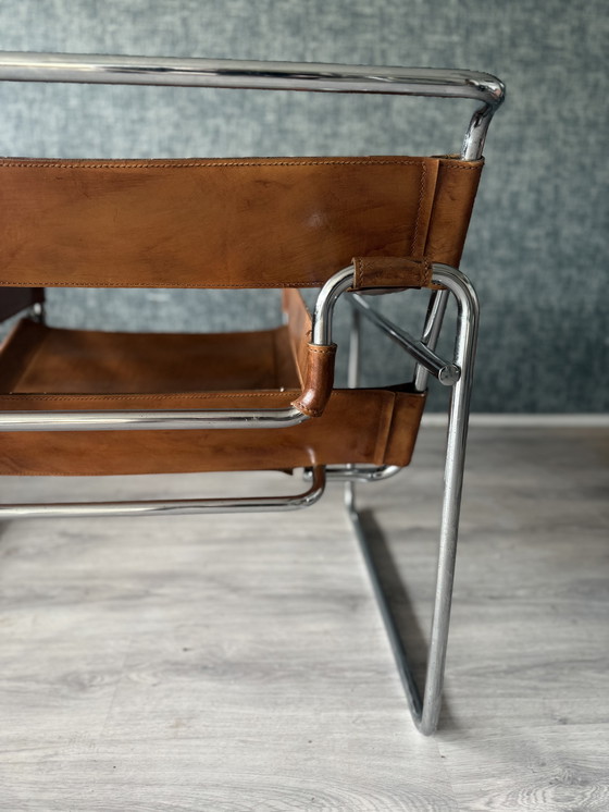 Image 1 of Sedia vintage "Wassily", pelle color cognac, Italia, anni '70