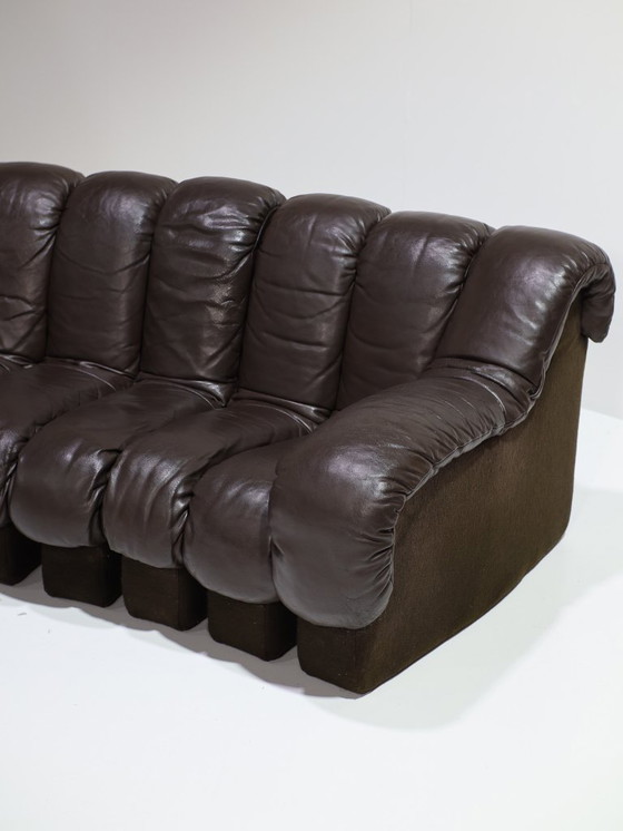 Image 1 of Divano DS-600 Non-Stop Snake De Sede anni '70 in pelle marrone