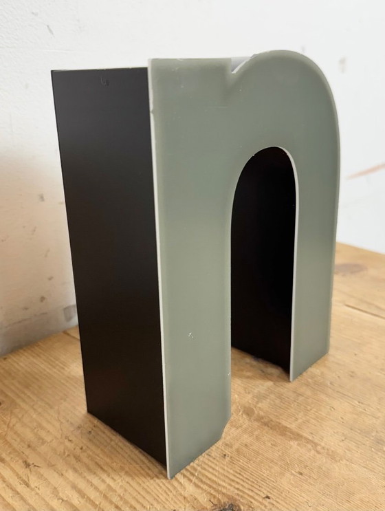 Image 1 of Vintage Grey Illuminated Letter N, 1970s