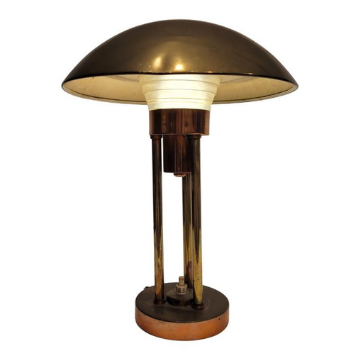 “Mushroom” table lamp, gilt brass, Claude-Paz Et Silva, Art Deco, 1930s – France