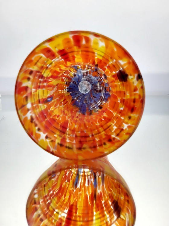 Image 1 of Art Deco vaas, “spatter”, Boheems glas, Wilhelm Kralik Söhne, Tsjechië, 1930