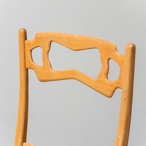 Image 1 of SET DI 6 SEDIE MODERNE VINTAGE ANNI '60 IN PELLE E LEGNO