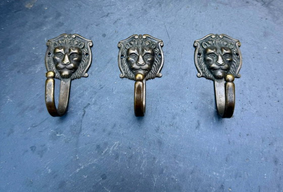 3 patères lion en laiton massif style baroque – Portemanteaux, Brass, Art Deco (photo 7 of 7)