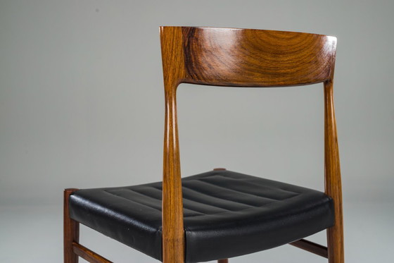 Image 1 of Mid Century Palisander Esszimmerstuhl mit Leine, 1950er Jahre, 4er Set