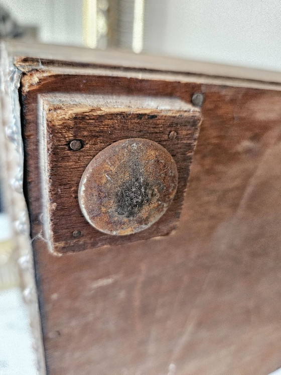 Image 1 of Seltene antike Truhe aus Holz und getriebenem Messing mit Flechtmusterdekor, signiert RMC, Sammlerbox