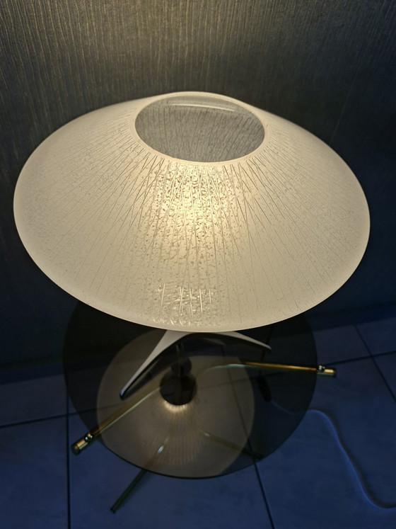 UFO Table Lamp Teak Frosted Glass – Metal (photo 3 of 9)