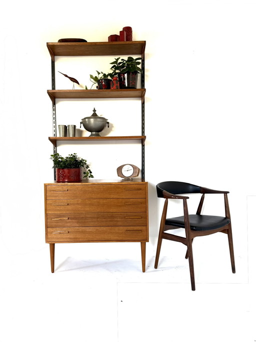 Parete attrezzata modulare vintage, Kai Kristiansen anni '60