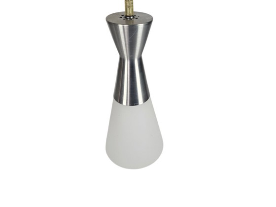 Image 1 of Hala Zeist - hanglamp - diabolo - melkglas - aluminium - 80's