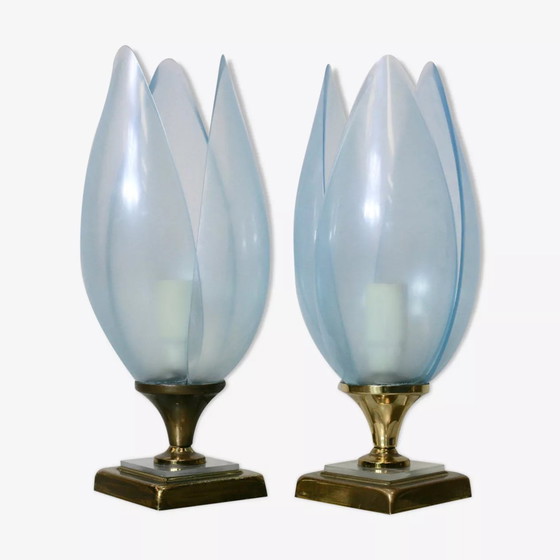 Image 1 of 2x Blue Lamps Published by Rougier
