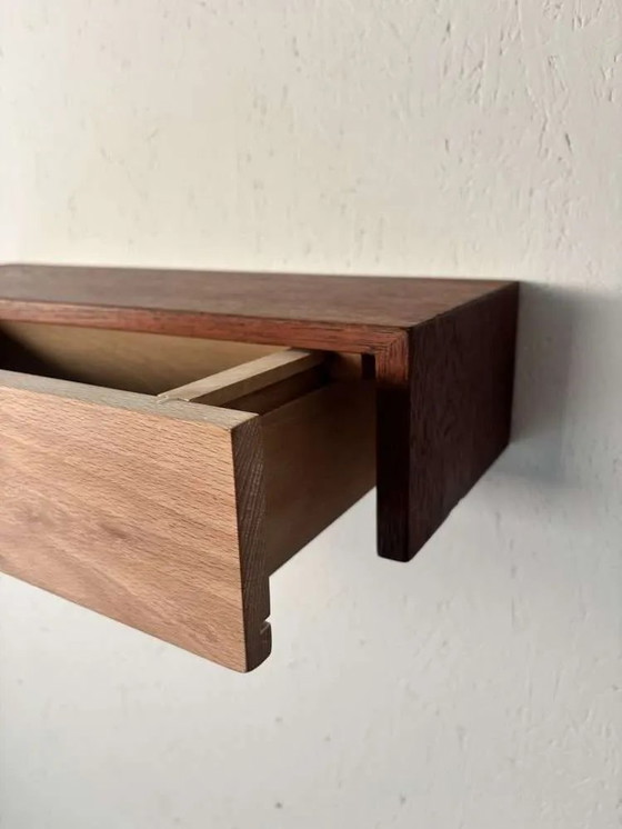 Image 1 of Cassettiera vintage sospesa in legno di teak e faggio, anni '60