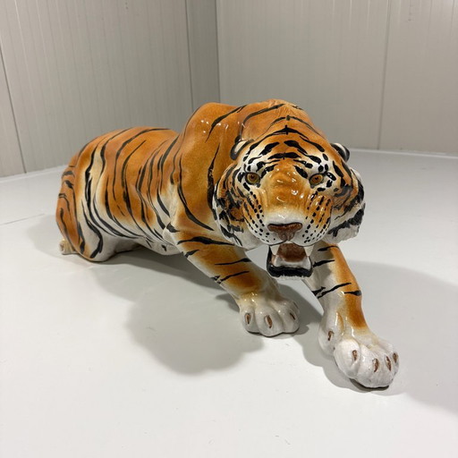 Großer Keramik-Tiger Italien 1970er