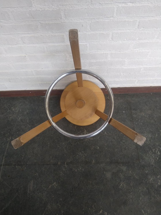 Image 1 of Sgabello da studio regolabile in legno