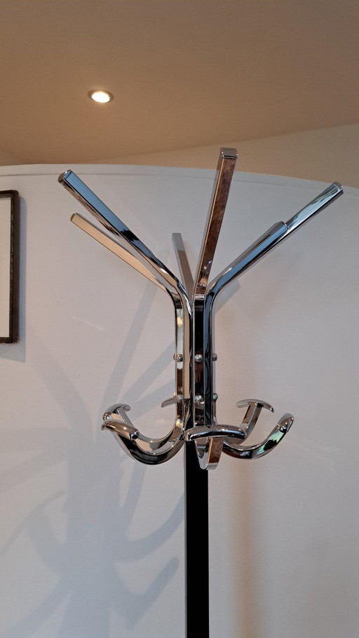 Appendiabiti di design, metallo cromato, anni '60, Francia