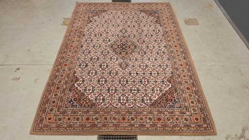 Hand-knotted Oriental wool Bidjar rug medallion brown 248x348cm