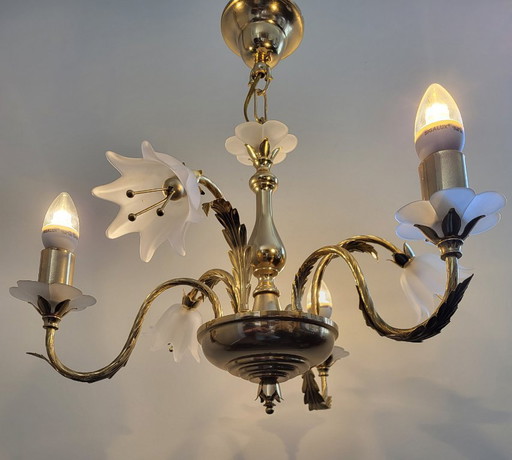 Chandelier glass flower ornaments