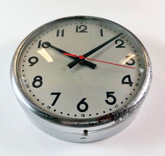 Vintage Wandklok van PAL, jaren 50 – Klokken, Glas, IJzer (photo 7 of 18)