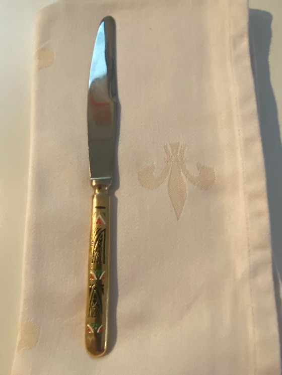 Image 1 of posate da dessert color oro da sei pezzi