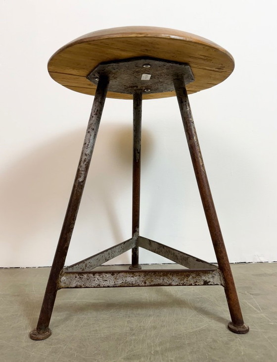 Image 1 of Grey Industrial Workshop Stool, 1960s