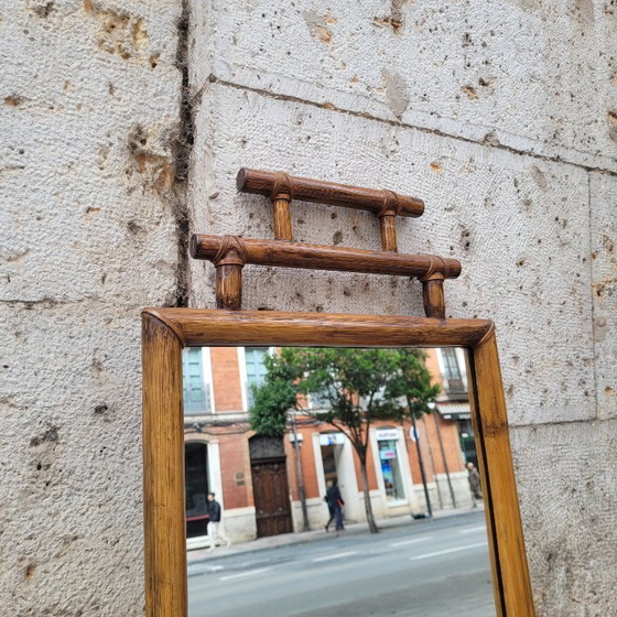 Image 1 of Koloniale spiegel met bamboe frame, 1900 - Frankrijk