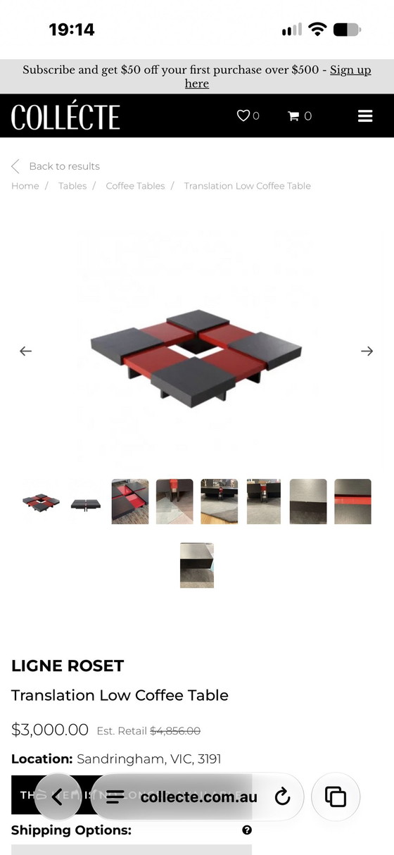 Extendable Translation Coffee Table by Ligne Roset, Collector's Item – Mdf, Wood (photo 4 of 6)