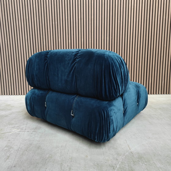Image 1 of Modulo Camaleonda vintage B&amp;B Italia in velluto blu/microfibra
