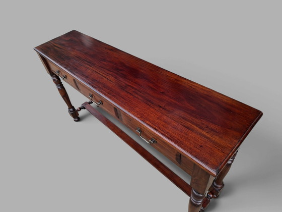 Consolle classica inglese, tavolo a muro, Consolle, dimensioni: 140x34cm e 77cm di altezza. – Console, Legno (photo 5 of 5)