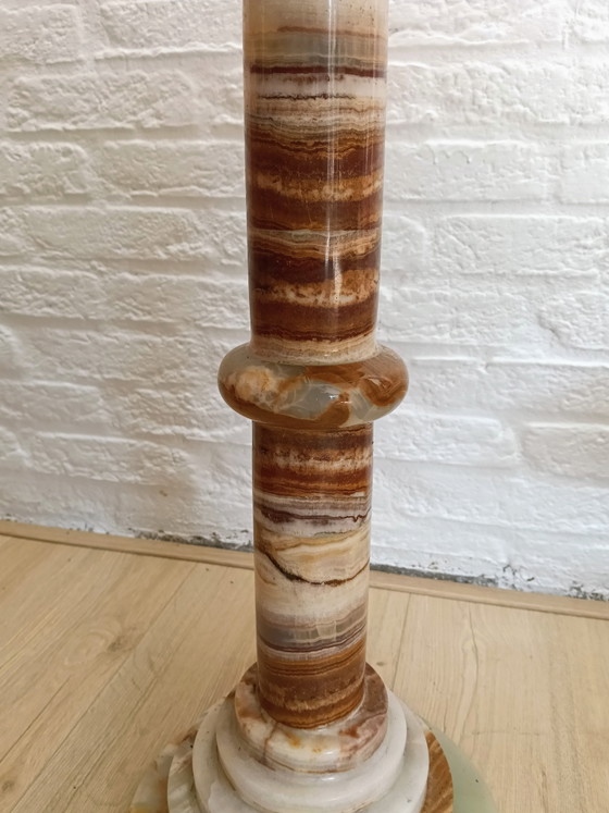 Vintage Italian Onyx Marble Side Table – Stone (photo 4 of 6)