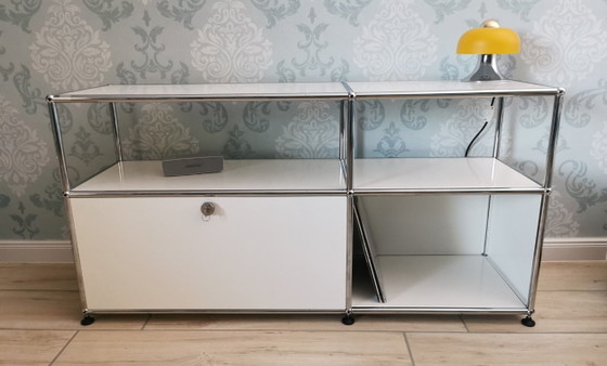 Original USM Haller lowboard/sideboard with flap, white – Metal (photo 7 of 7)