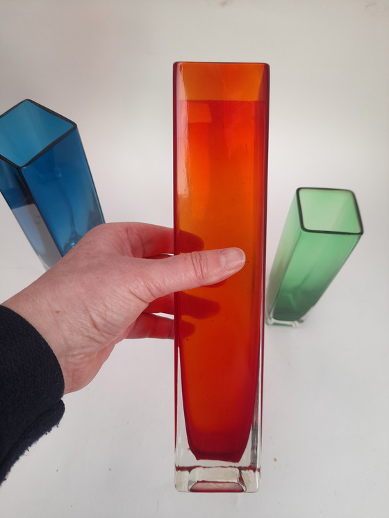 Image 1 of Set of 3 Murano glass vases