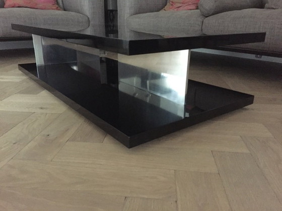 Image 1 of Designer coffee table in black high-gloss lacquer finish