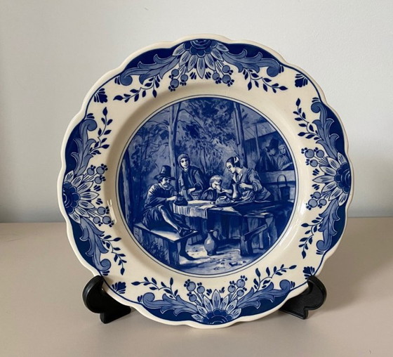Image 1 of Regina Pottery Factory - Set of Delft Blue hand-painted wall plates