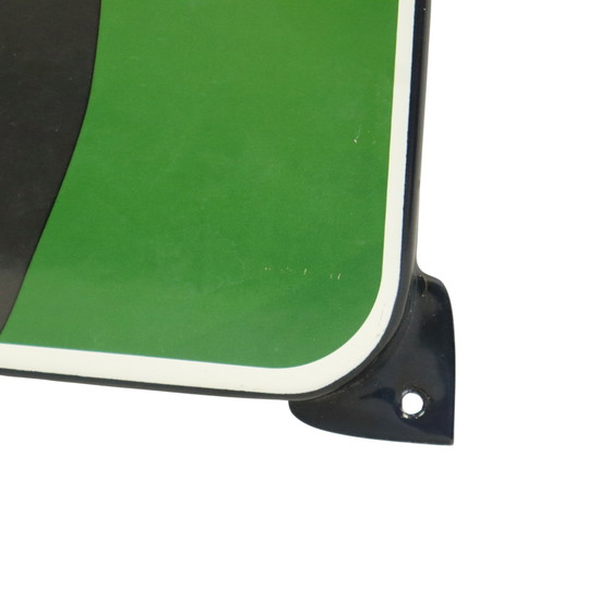 Image 1 of Letrero publicitario de cazador con placa esmaltada de gran tamaño