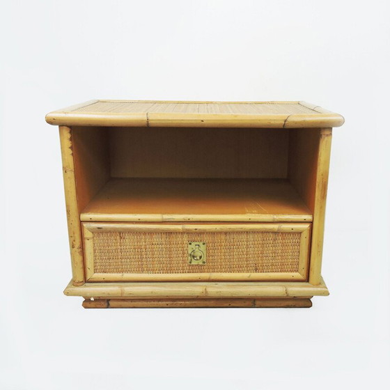 Image 1 of Vintage Dal Vera Bamboo and Wicker & Rattan Side Cabinet, Italy, 1960s