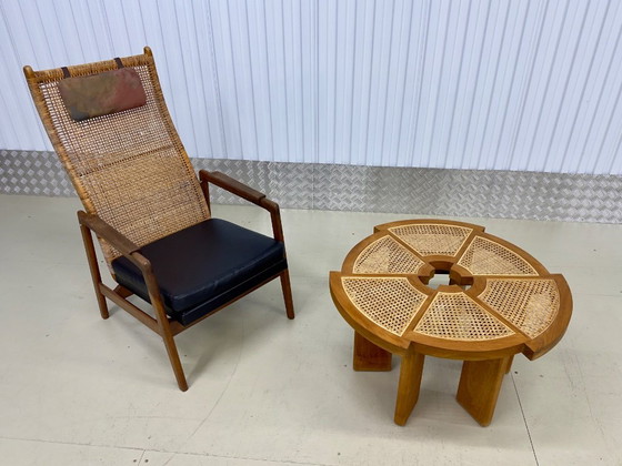 Tavolino da caffè di design Mid-century in legno e vimini – Anni '60 – Tavolini da caffè, Rattan (photo 13 of 22)