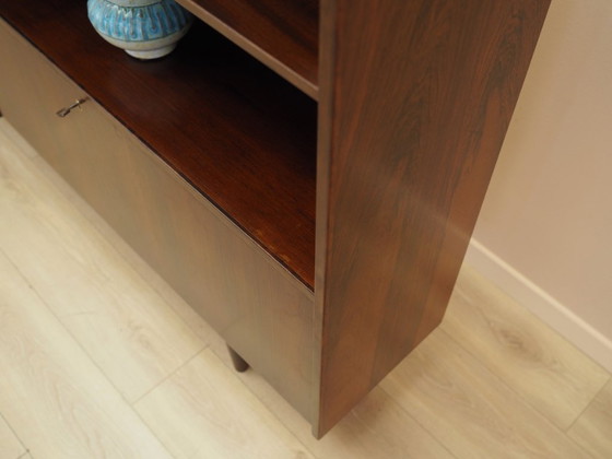 Danish rosewood veneered bookcase with bar cabinet, Vemb Møbelfabrik, 1970s, High Boards, Black (photo 13 of 21)