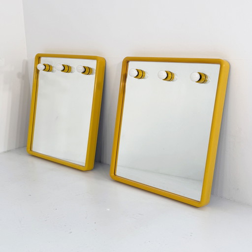 Yellow Vanity Mirror from Gedy, 1970s