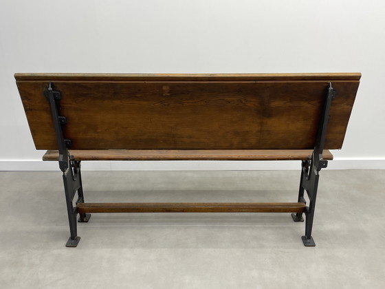 Image 1 of Vintage bench (foldable) with characteristic cast iron 147 cm