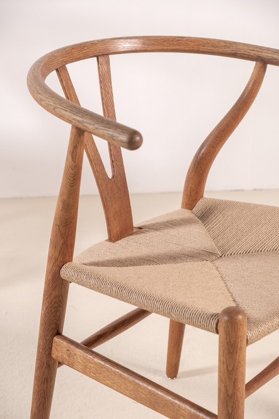 Image 1 of 4x Hans J. Wegner CH24 Chaises Wishbone en chêne, 1960 Danemark