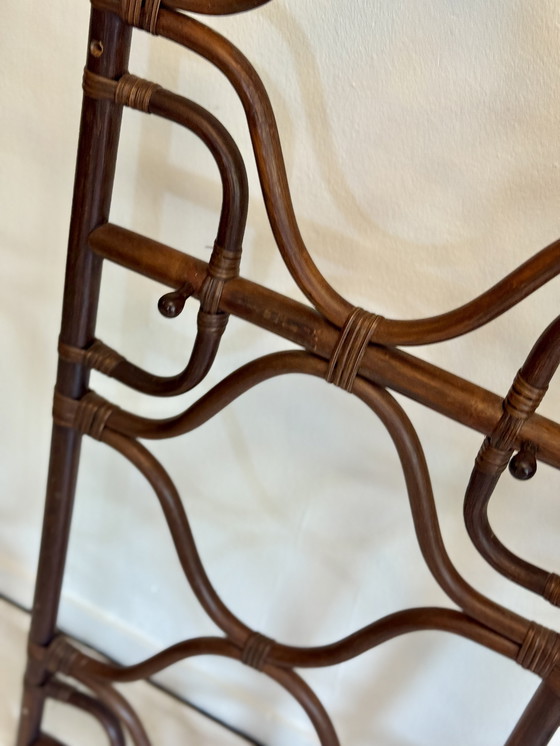 Image 1 of Set di attaccapanni da parete vintage in rattan, anni '70