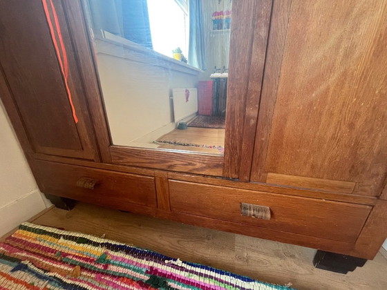 Magnifique armoire/placard à linge Art Déco ancien (années 1930) – Démontable – Wood (photo 4 of 17)