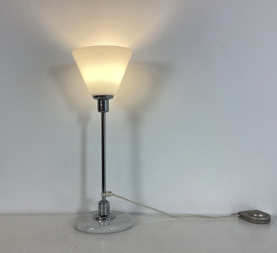 Image 1 of Lampada postmoderna vintage in stile art déco in vetro e marmo