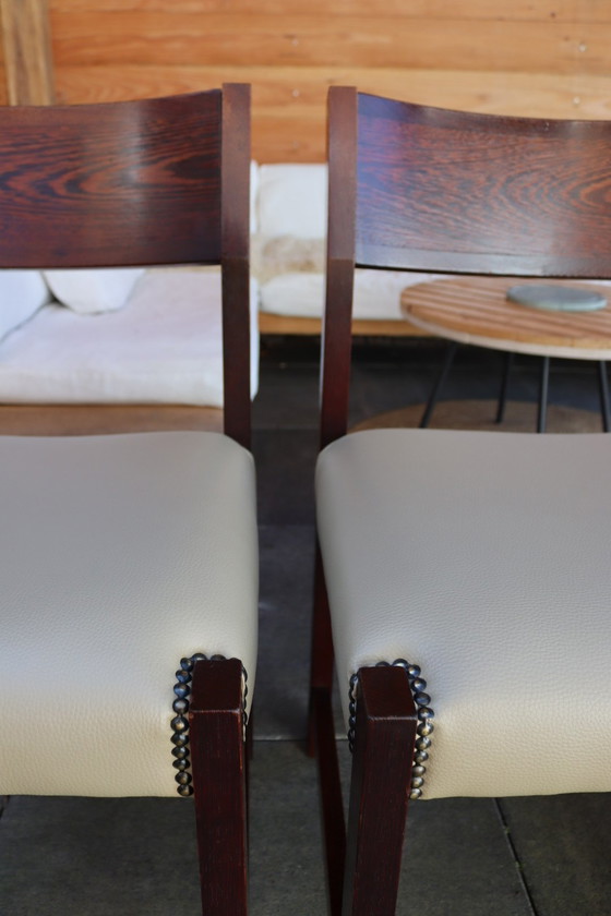 Image 1 of 4 Dutch Design chairs | wengé wood | Skai leather 