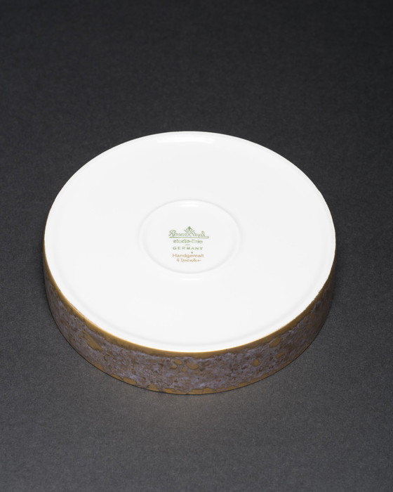 Image 1 of Ensemble en porcelaine allemande Helmut Drexler Rosenthal GOLDFEUER : vase duo et bol