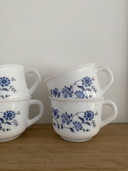 6 tazzine da caffè vintage Arcopal "Blue Onion"