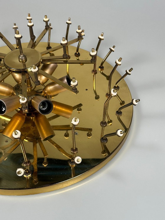 Image 1 of Lampada da soffitto Plafoniere anni '60-'70 Ernst Palme in ottone e vetro Germania