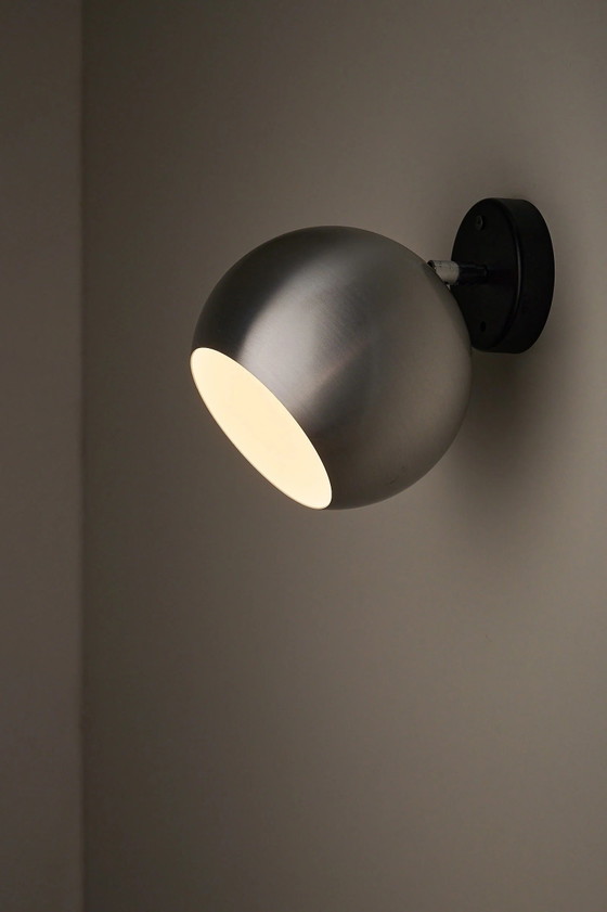 Set of 2 Hoffmeister Directional Aluminum Eyeball Lamps, Germany, Wall lights, Aluminium, Metal, Black (photo 5 of 10)