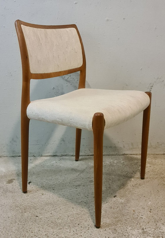 Image 1 of 5 Vintage, design stoelen. Niels O. Møller Danmark Model 80